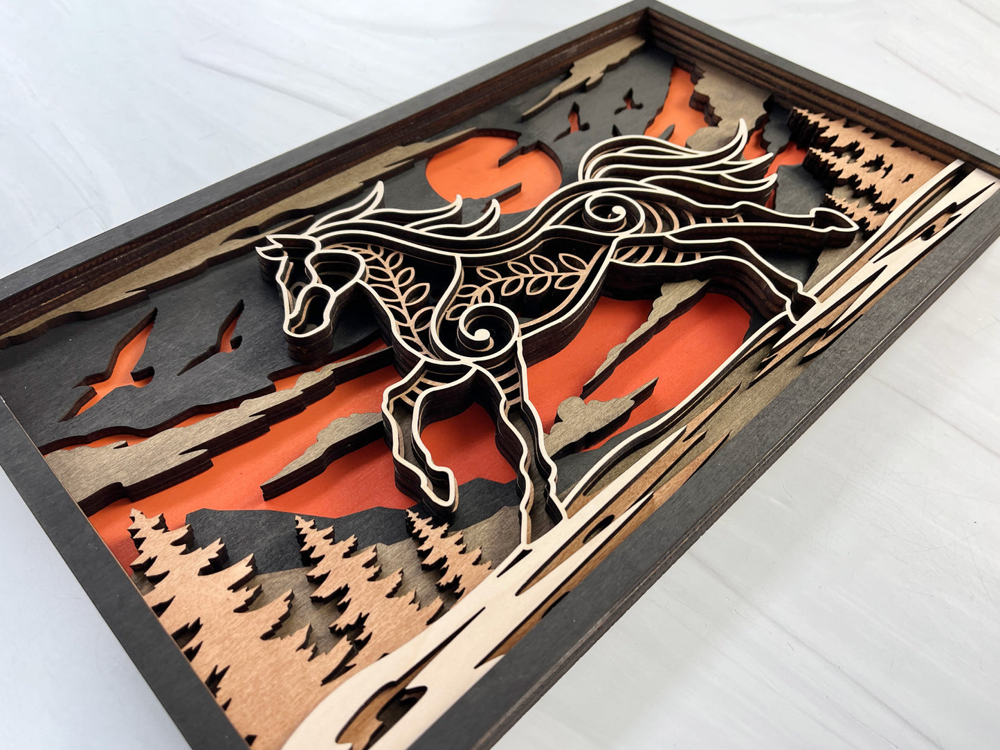 Handcrafted 6-Layer Horse Wall Art