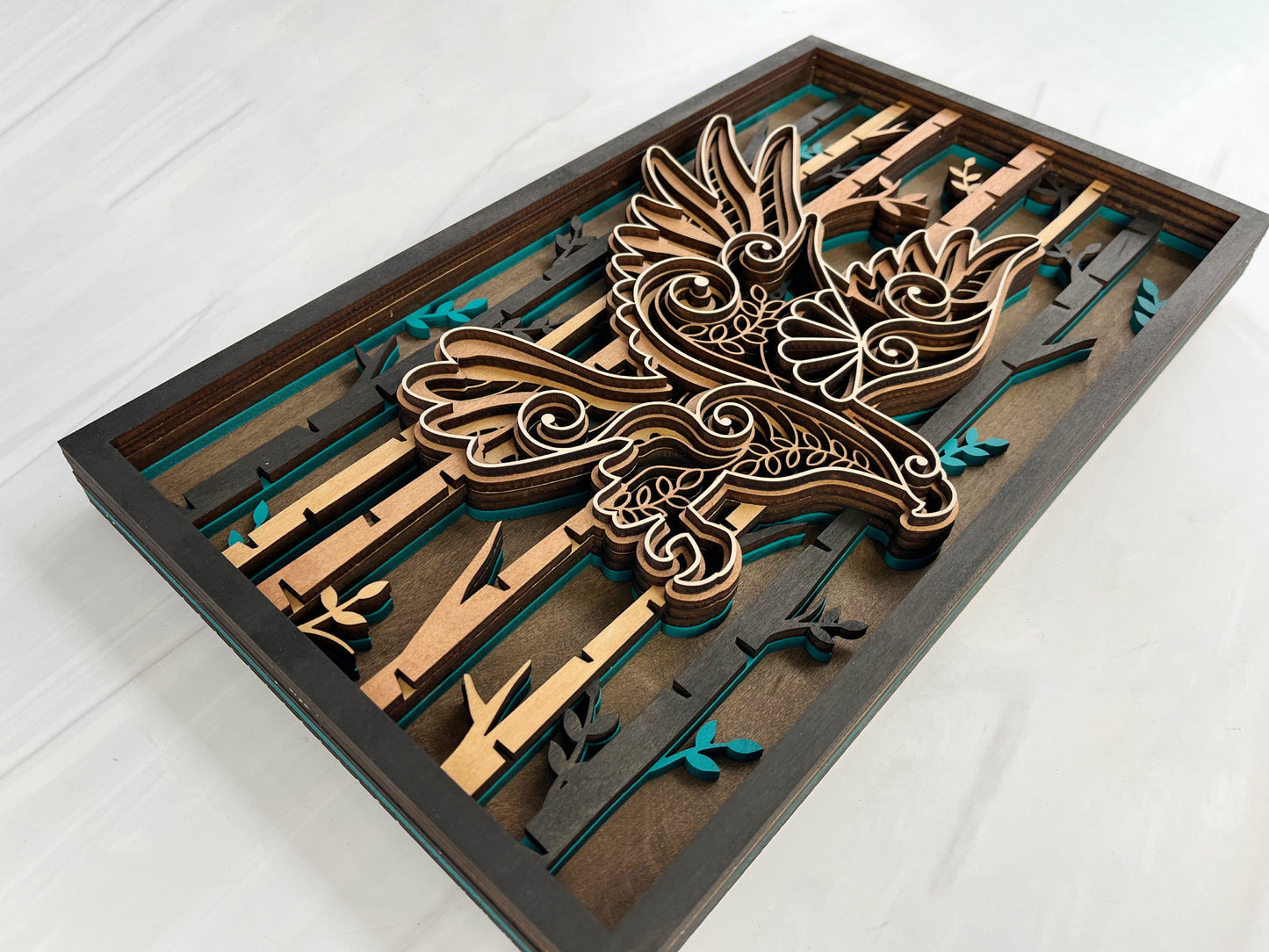 Handcrafted 6-Layer Eagle Wall Art