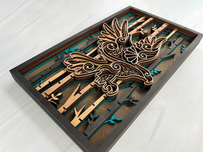 Handcrafted 6-Layer Eagle Wall Art
