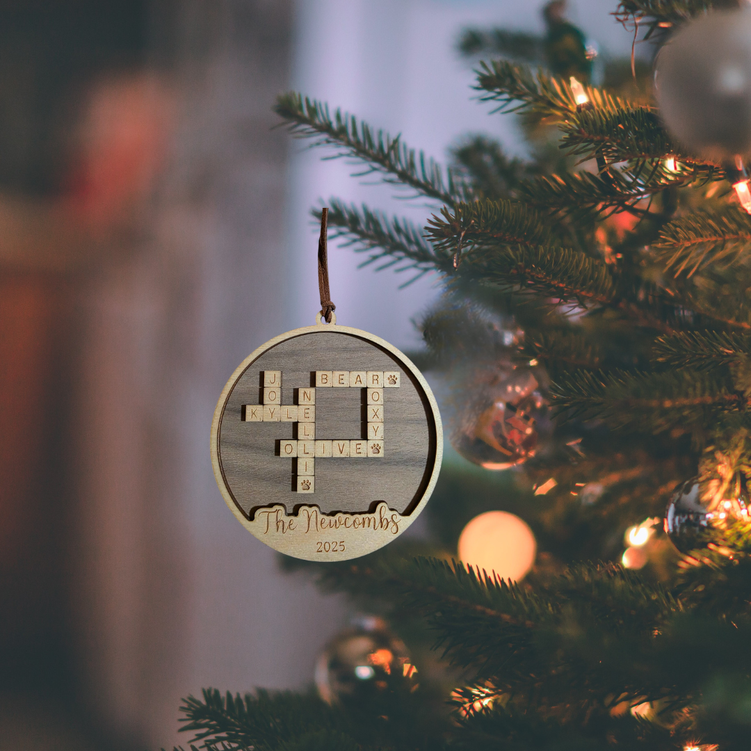 Personalized Family Ornament – Scrabble Style