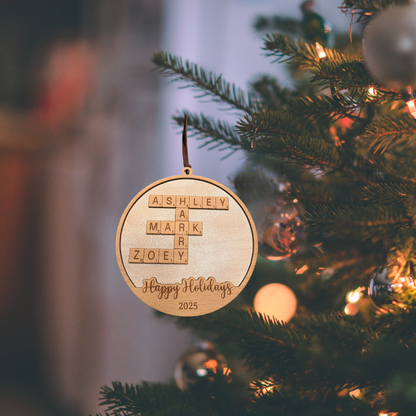 Personalized Family Ornament – Scrabble Style