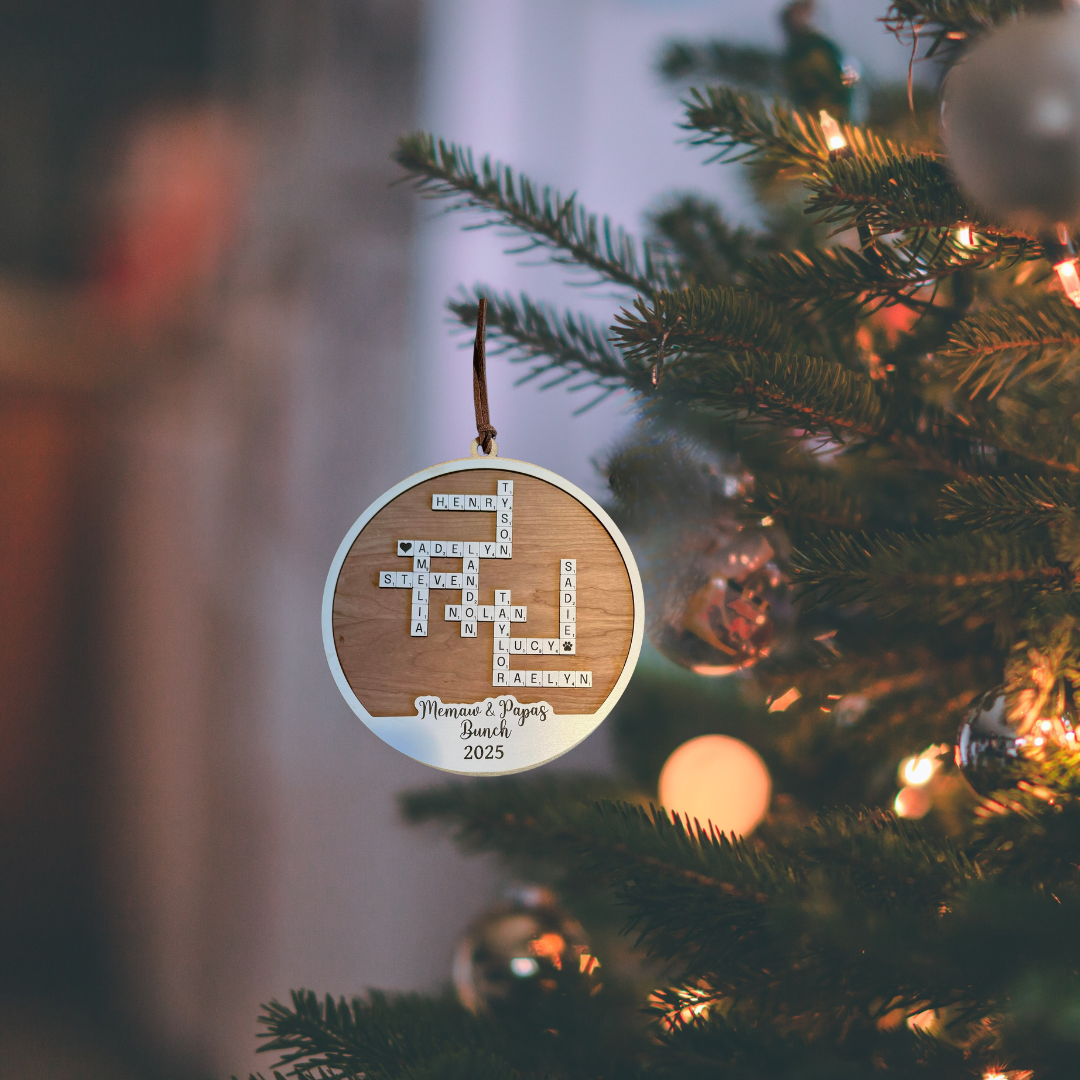 Personalized Family Ornament – Scrabble Style