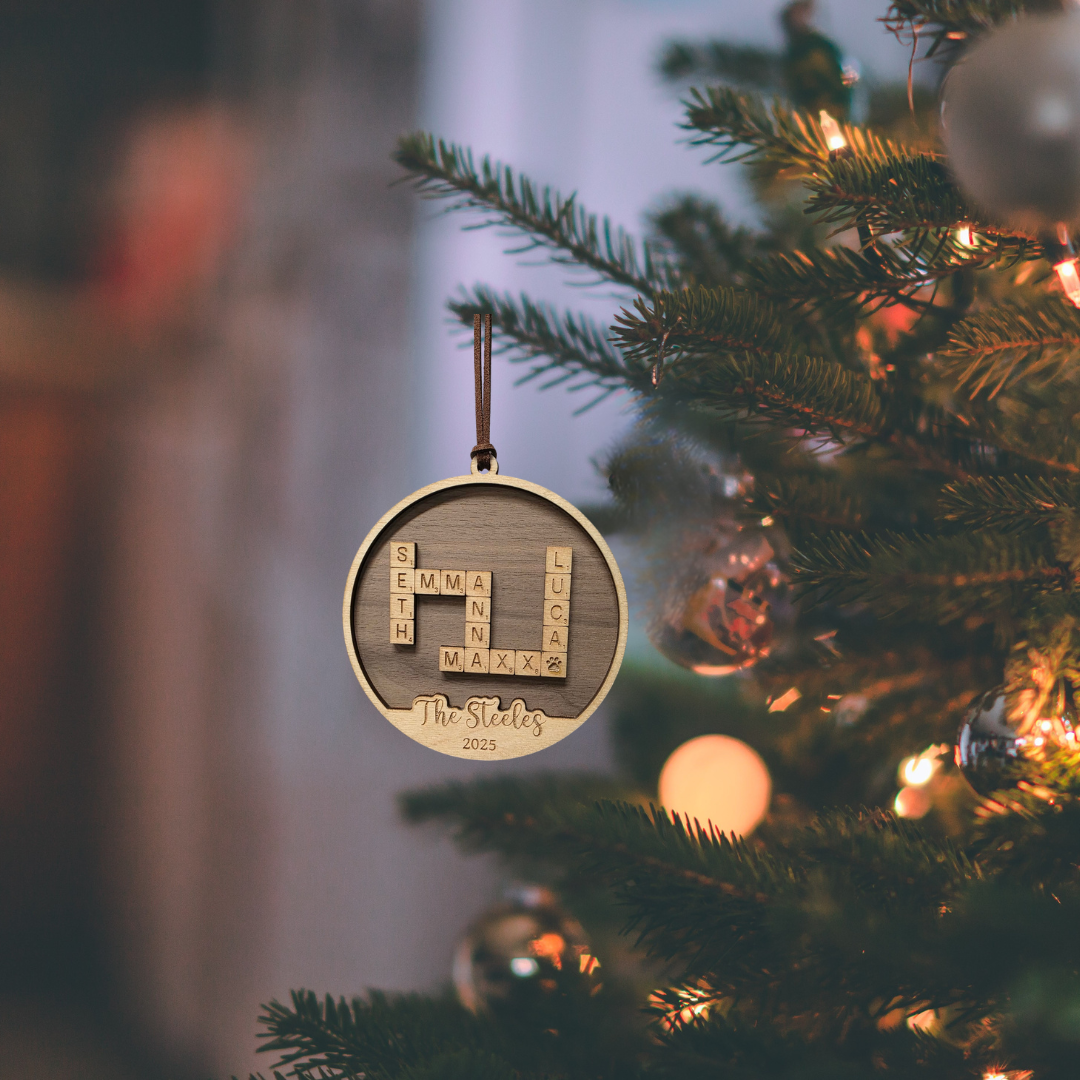 Personalized Family Ornament – Scrabble Style